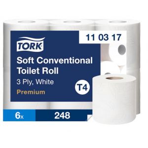 Papier toaletowy Tork Premium, 3 warstwy, kolor biały,celuloza, 34,7 m, 42 rolek/op. system T4