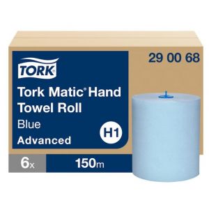 Ręcznik w roli Tork Matic System, 2 warstwy, kolor niebieski, makulatura, długość 150m, 6 rolek/op, system H1