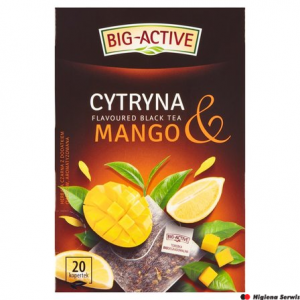 Herbata BIG-ACTIVE Cytryna & Mango 20 torebek/40g z kawałkami owoców czarna