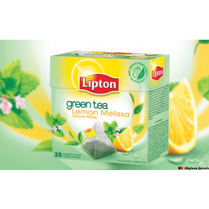 Herbata LIPTON PIRAMID GREEN LEMON MELISA (20 saszetek)