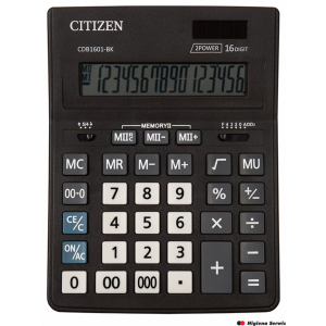 Kalkulator_biurowy CITIZEN CDB1601-BK Business Line, 16-cyfrowy, 205x155mm, czarny