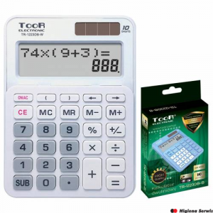 Kalkulator dwuliniowy TOOR TR-1223DB-W 10-pozycyjny biały 120-1900 (X)