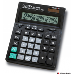 Kalkulator biurowy CITIZEN SDC-664S, 16-cyfrowy, 199x153mm, czarny