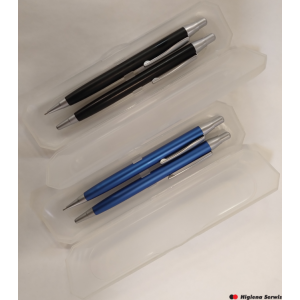 Komplet długopis + ołówek automatyczny 0,5mm 0.5mm w etui 138805 TITANUM (X)  mix czarny /niebieski