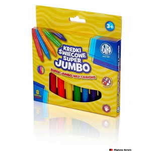 Kredki świecowe super Jumbo 8 kolorów - 14mm/100mm ASTRA, 316118002
