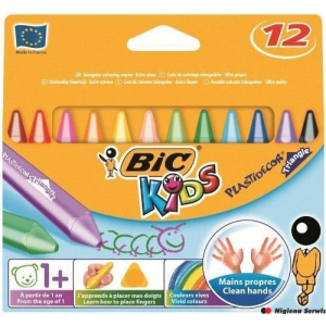 Kredki świecowe BIC Kids Plastidecor Triangle 12 kolorów, 8297732