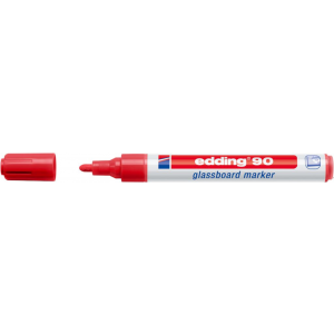 Marker do tablic szklanych czerwony Edding 90/002/CZ suchościeralny