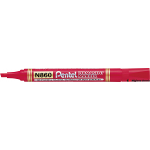 Marker permanentny N860 czerwony ścięta końcówka PENTEL
