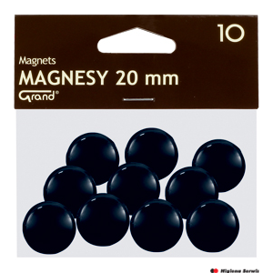 Magnes 20mm GRAND, czarny, 10 szt 130-1687