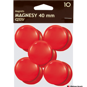 Magnesy 40mm GRAND czerwone  (10szt ) 130-1701