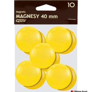 Magnes 40mm GRAND, żółty, 10 szt 130-1704