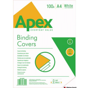 APEX okładki do bindowania A4 (białe, skóropodobne) op. 100szt. 6500901 FELLOWES