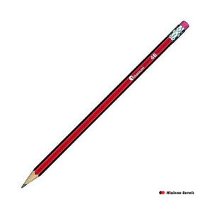 Ołówek techniczny z gumką czerwono-czarny H 12 szt. TITANUM (X)