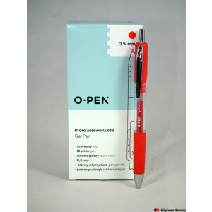 Pióra żelowe G289 czerwone 0.5 automatyczne AMA1289816 OPEN długopis żelowy (X)
