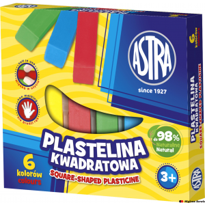 Plastelina Astra kwadratowa 6 kolorów, 83811908