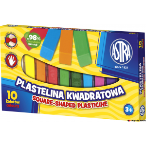 Plastelina Astra kwadratowa 10 kolorów, 303115006