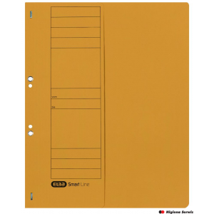 Skoroszyt kartonowy ELBA 1/2 A4, oczkowy, żółty, 100551878