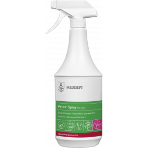 MEDISEPT VELOX SPRAY - alkoholowy płyn do mycia i szybkiej dezynfekcji małych powierzchni, poj. 1l. zapach Tea Tonic