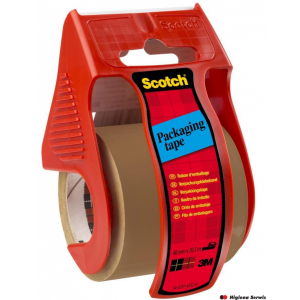 Mini dyspenser do taśm SCOTCH (C.5020.D), w zestawie taśma pakową, 48mmx20,3m, czerwony