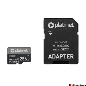 Karta pamięci Micro SDhc + adapter 256GB class10 UIII A2 90MB/s Platinet PMMSDX256UIII