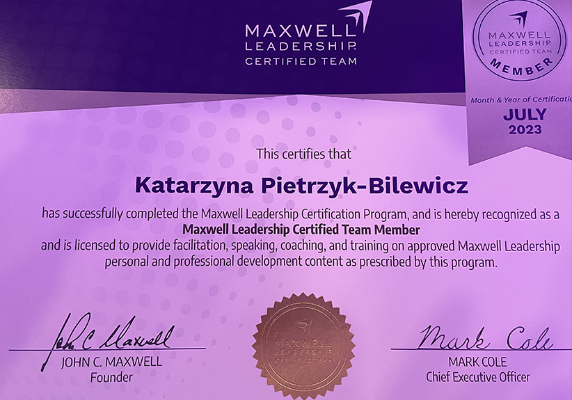 John Maxwell Group certyfikat